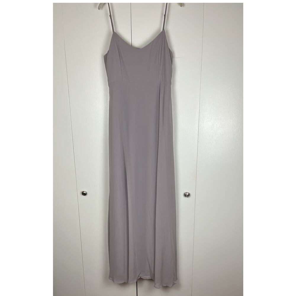 Show Me Your MuMu Faith Maxi Dress Dove Grey Chiffon Formal Lined Classic